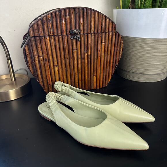 SAM EDELMAN Whitney Slingback Pointed Toe Flat Pistachio Green Sz 9 - Picture 2 of 7